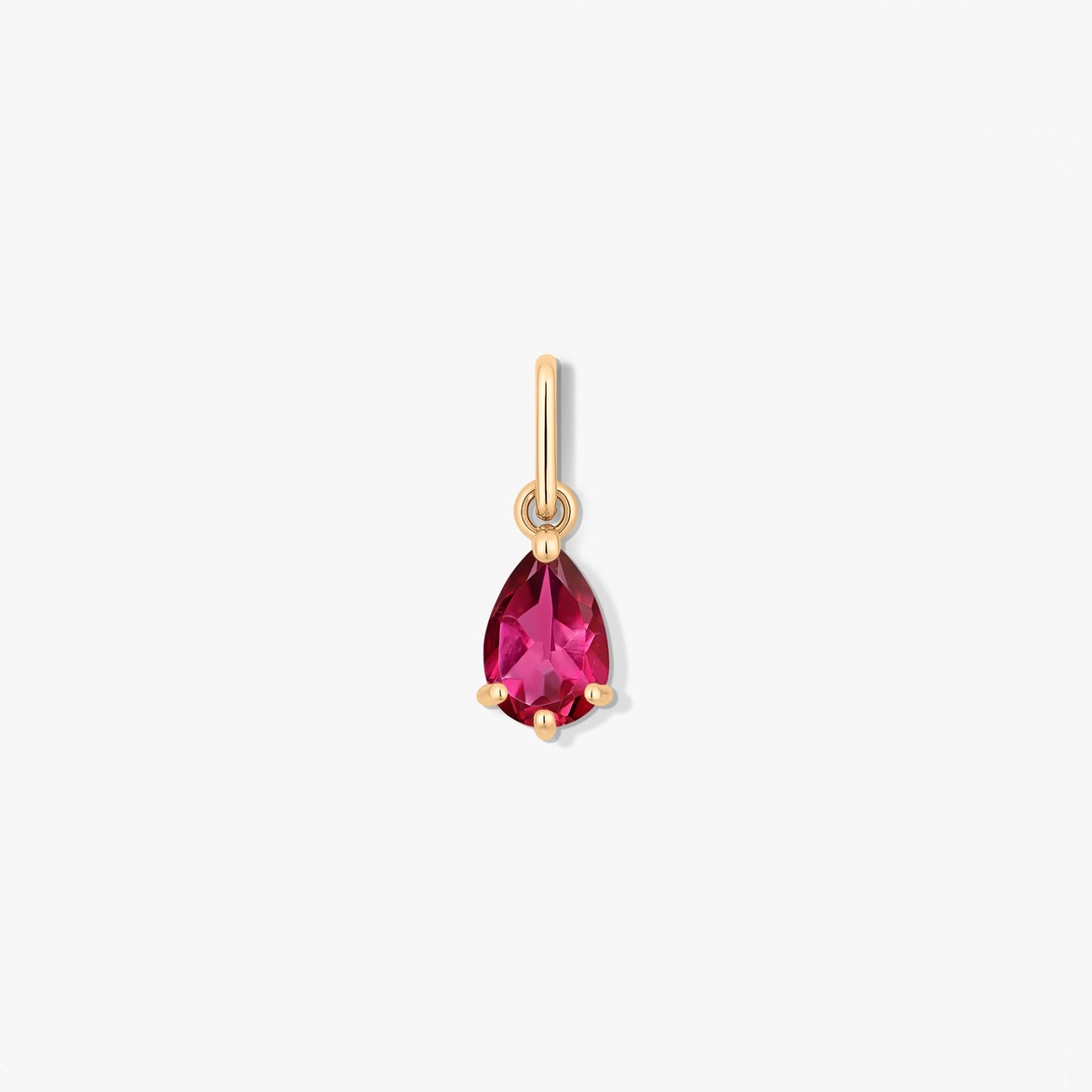 Gold Birthstone Pendant for October - Pink Topaz