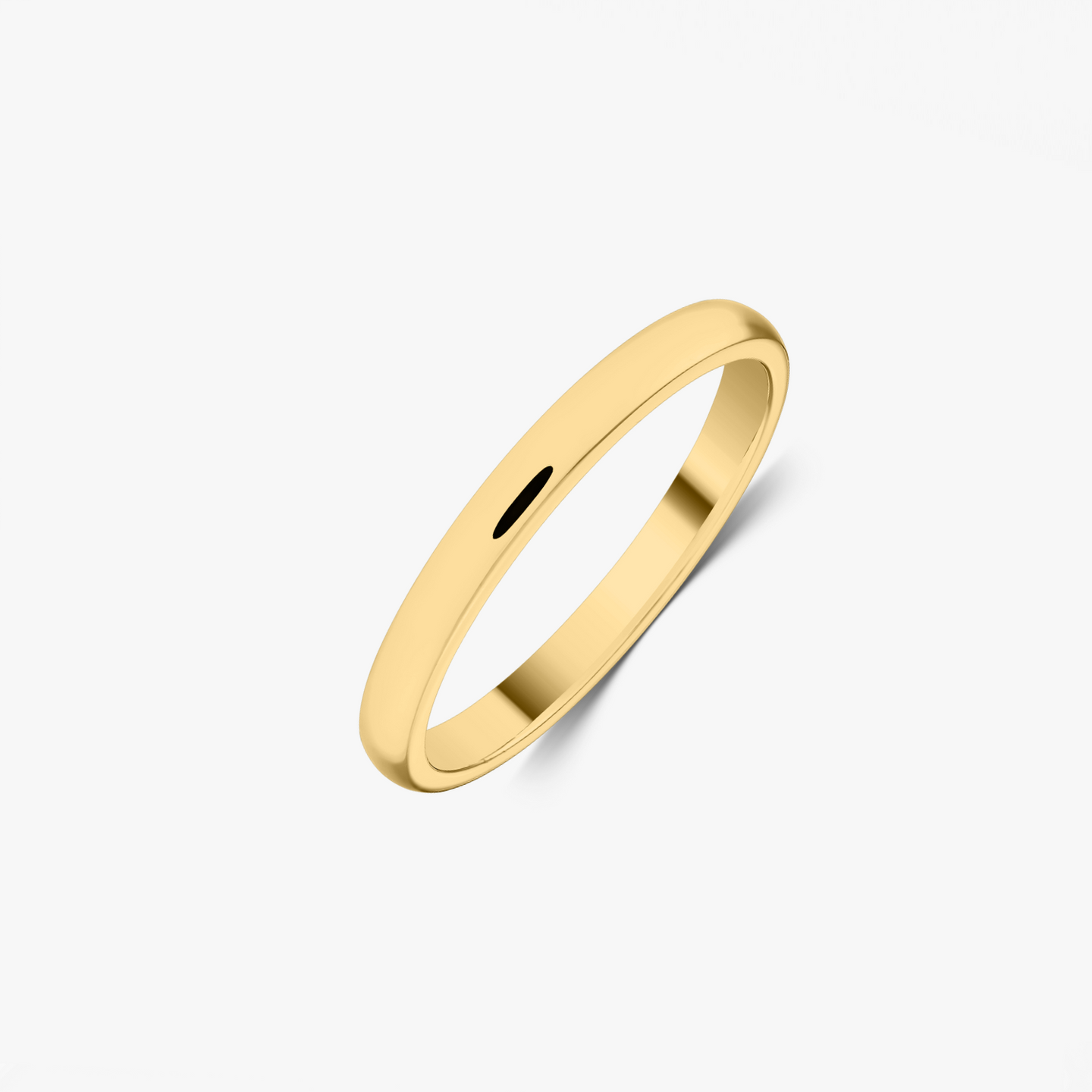 Thin Gold Rounded Wedding Band - Indira