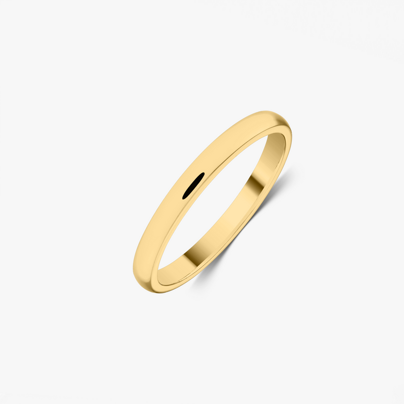 Thin Gold Rounded Wedding Band - Indira