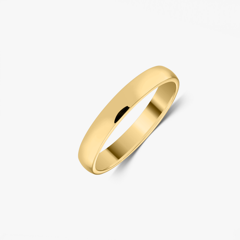 Wide Rounded Gold Wedding Band - Indira