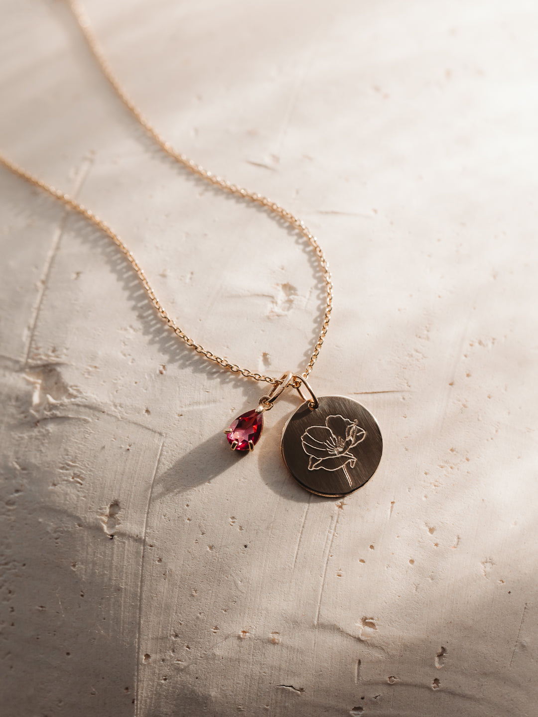 Pandantiv din aur Birthstone November - Citrin