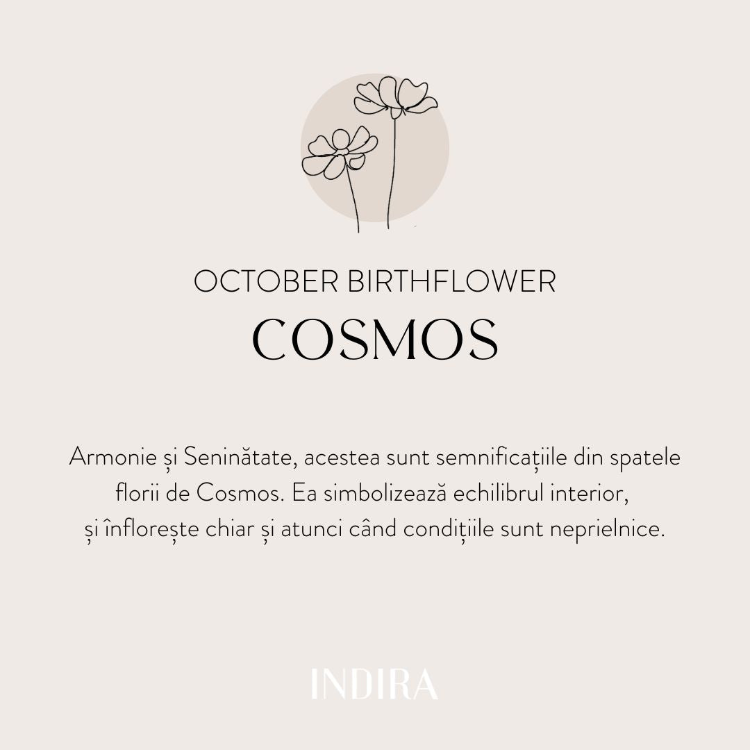 Children's Gold Birth Flower Cord Bracelet - October Cosmos