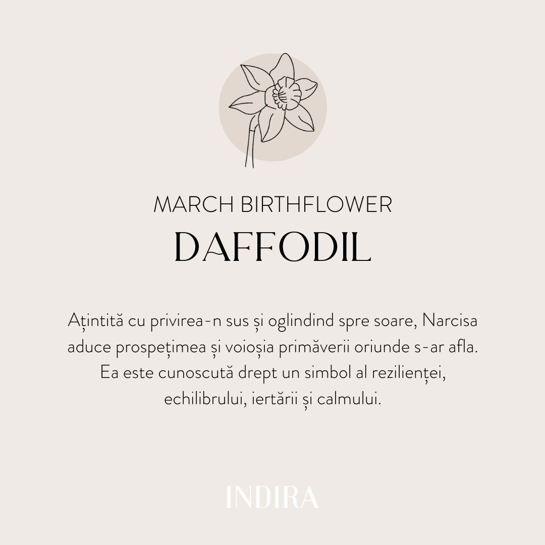 Birth Flower - March Daffodil White Gold Children's Cord Bracelet