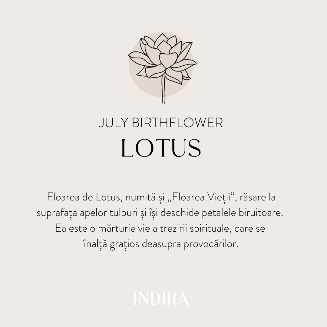 Birth Flower - July Lotus white gold cord bracelet for children