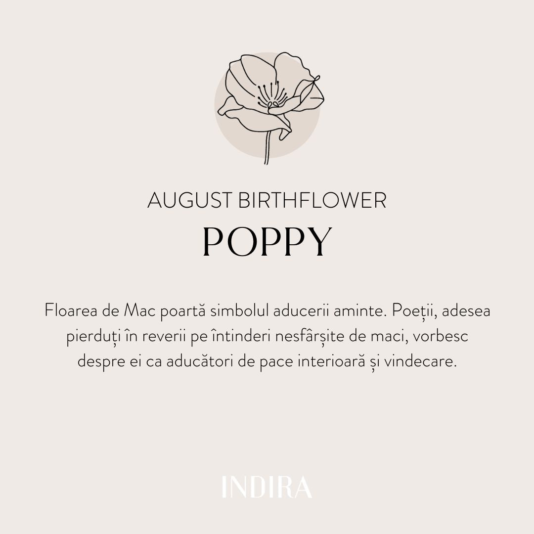 Birth Flower - August Poppy White Gold Children's Cord Bracelet