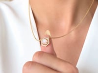 Silver Necklace Golden Lucy - Moonstone