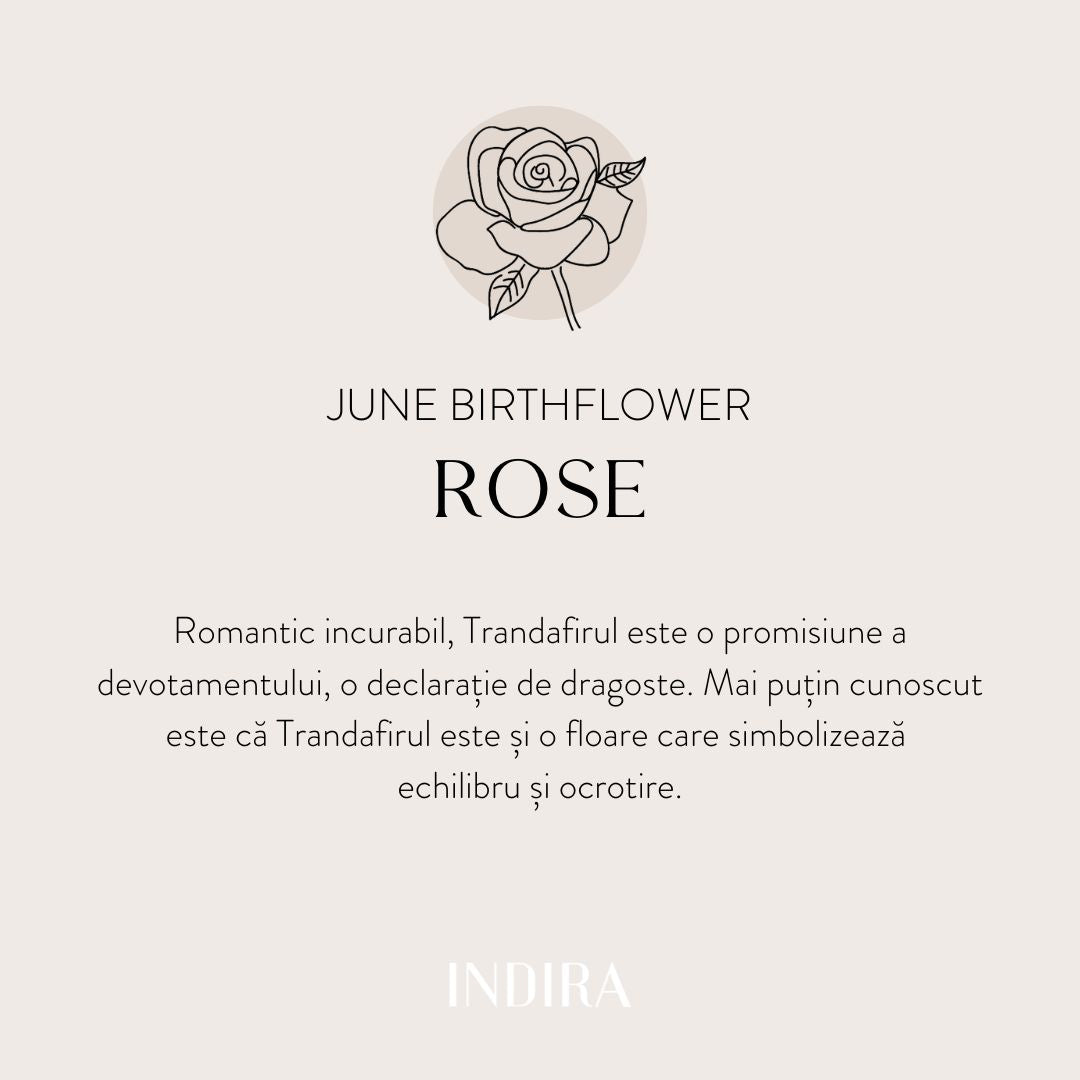 Children's Gold Birth Flower Cord Bracelet - June Rose