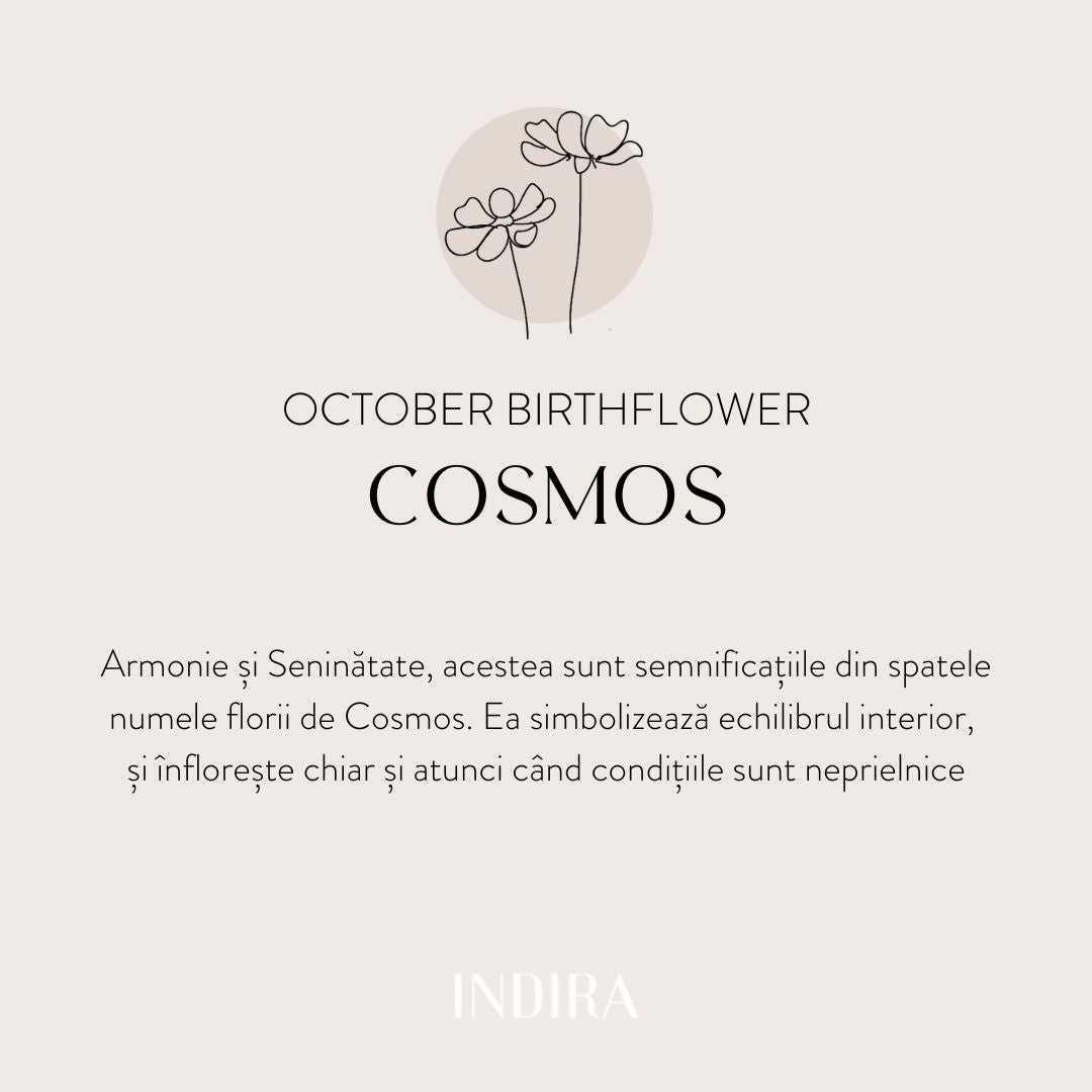 Colier din argint Birth Flower Silver - October Cosmos