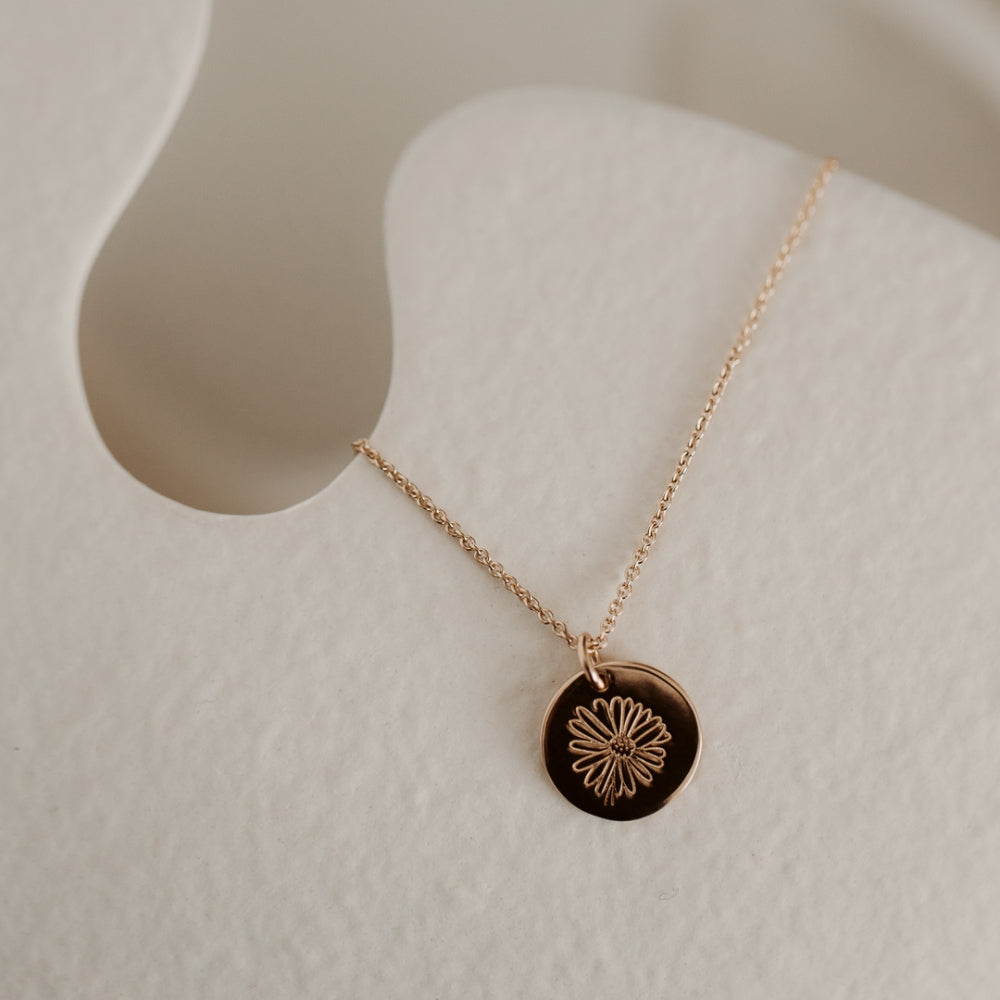 Golden Birthflower Silver Necklace