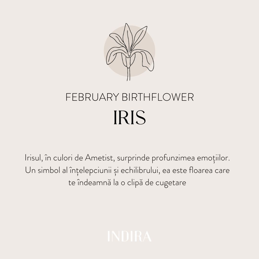 Silver necklace Birth Flower Silver - February Iris