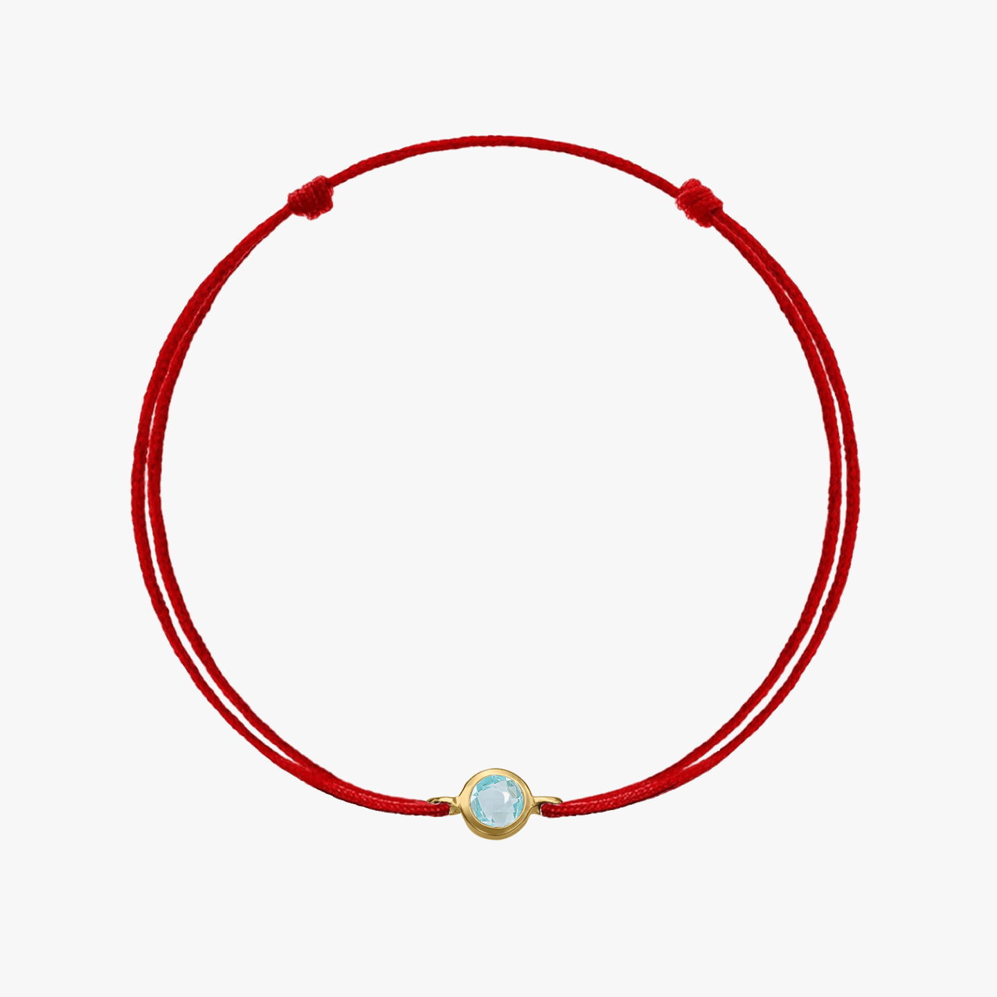 Silver String Bracelet Birthstone Golden March - Aquamarine - Indira
