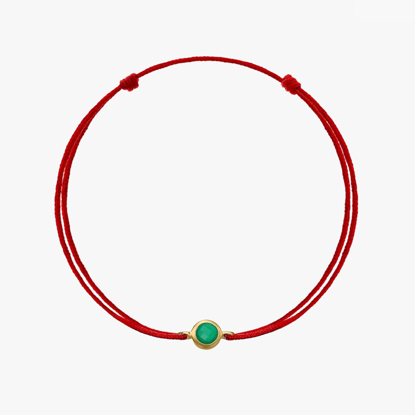 Brățară șnur din argint Birthstone Golden May - Onix Verde - Indira
