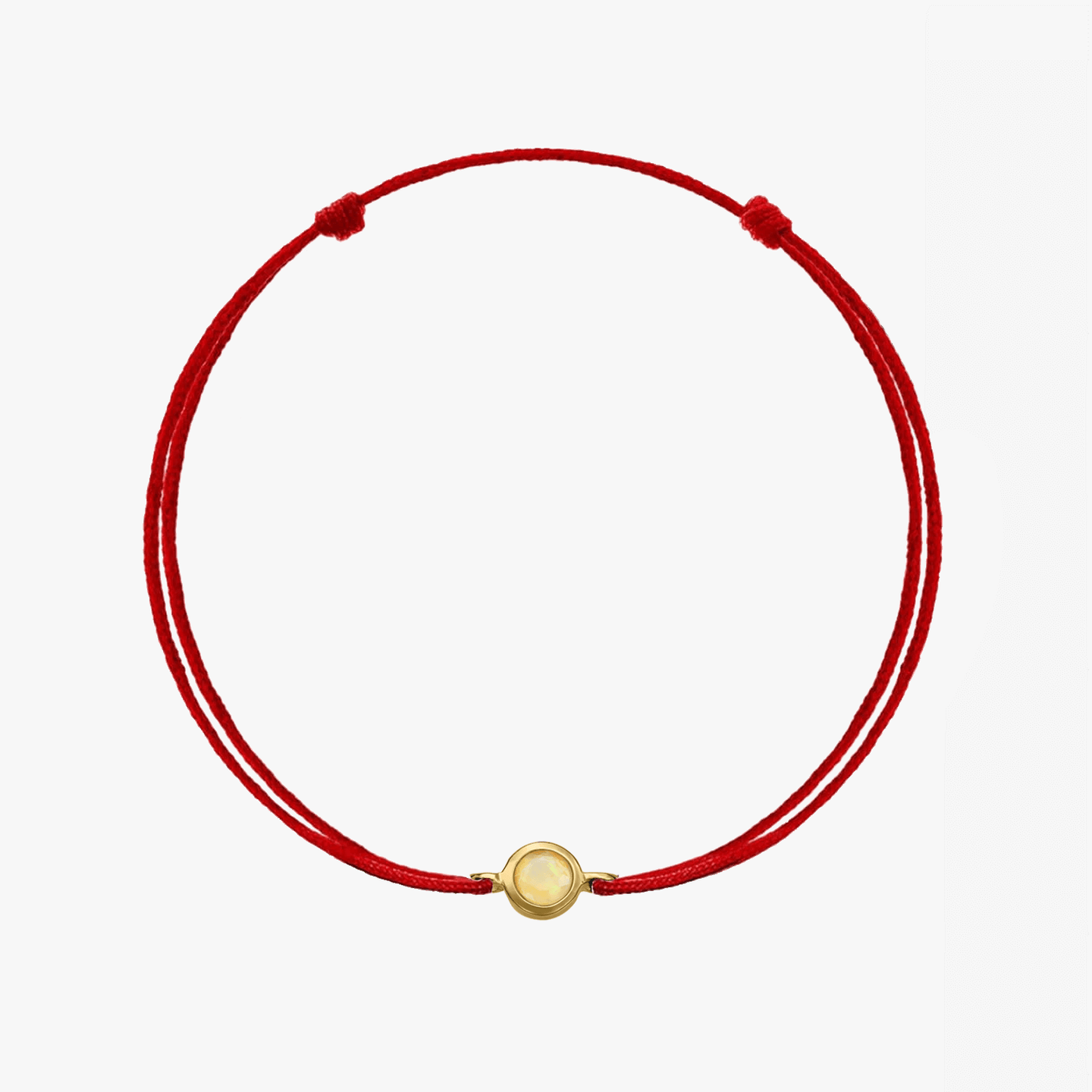 Silver Cord Bracelet Birthstone Golden October - Opal - Indira