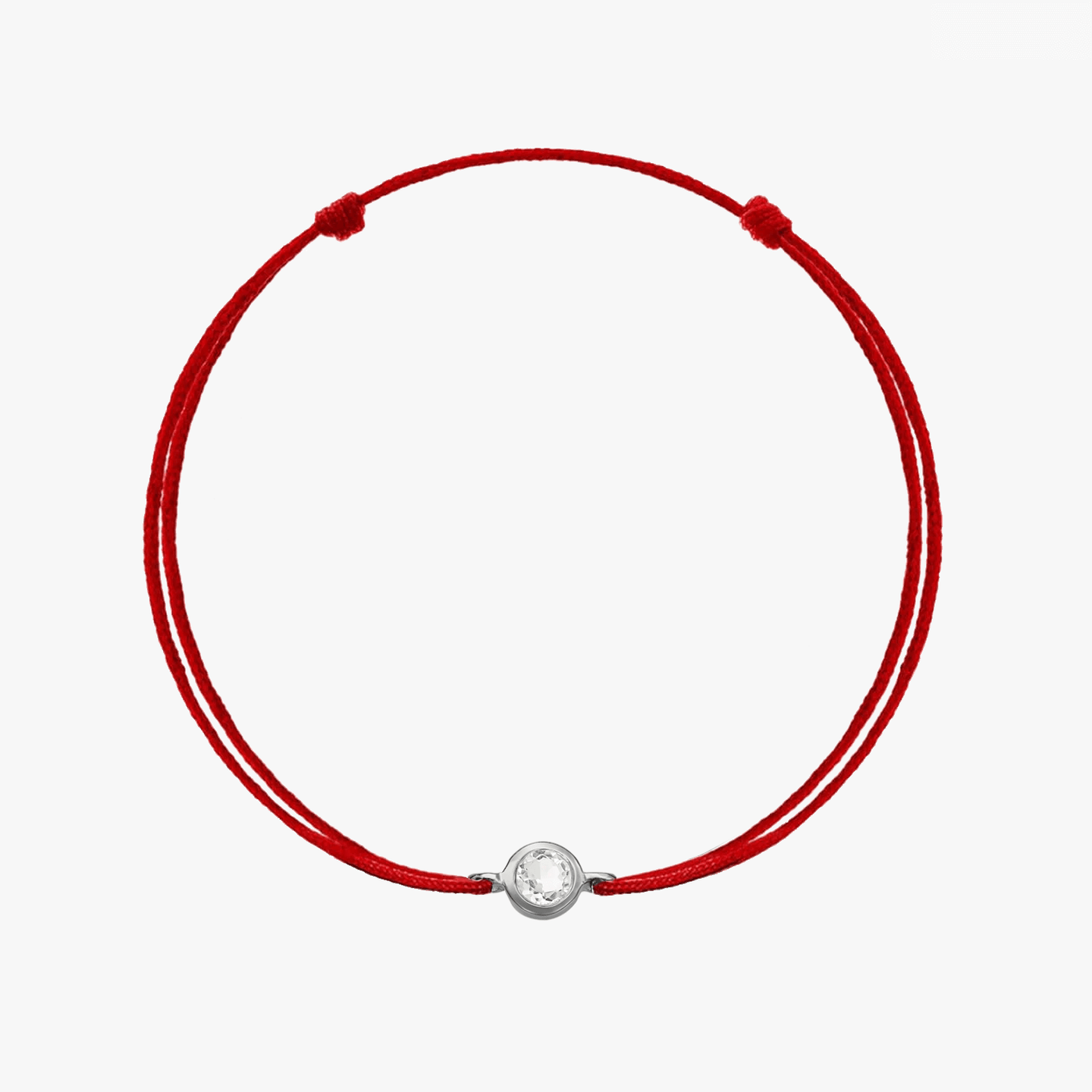 Birthstone Silver April String Bracelet - White Topaz - Indira