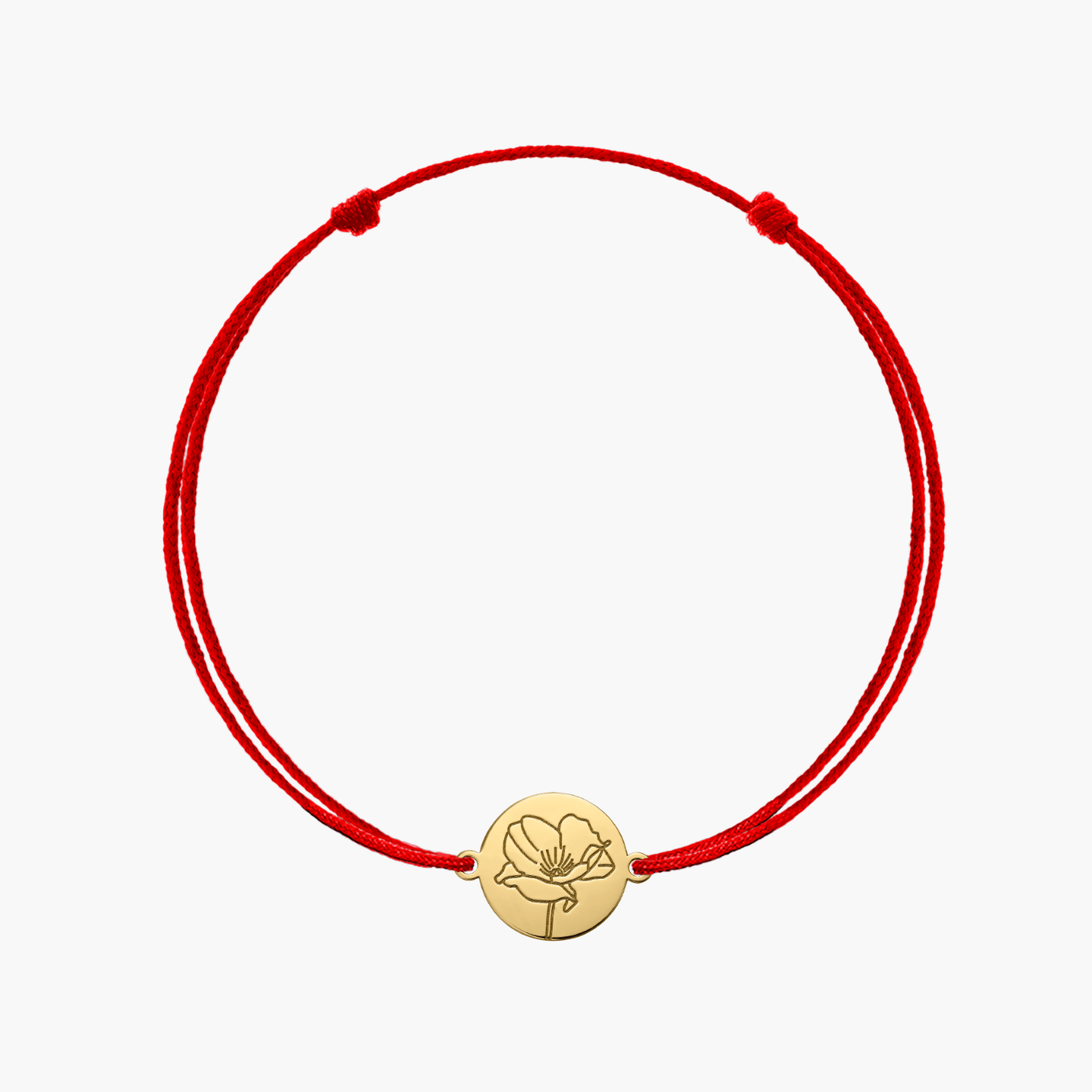 Silver Thread Bracelet Golden Birth Flower - August Poppy - Indira