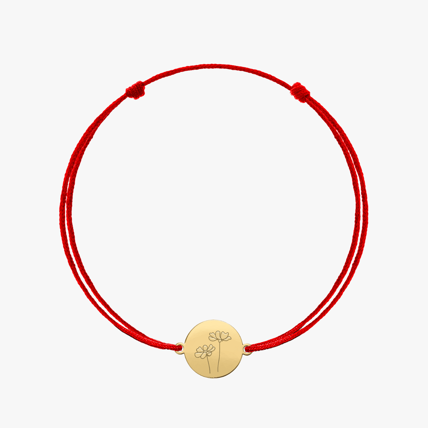 Golden Birth Flower Silver Cord Bracelet - October Cosmos - Indira
