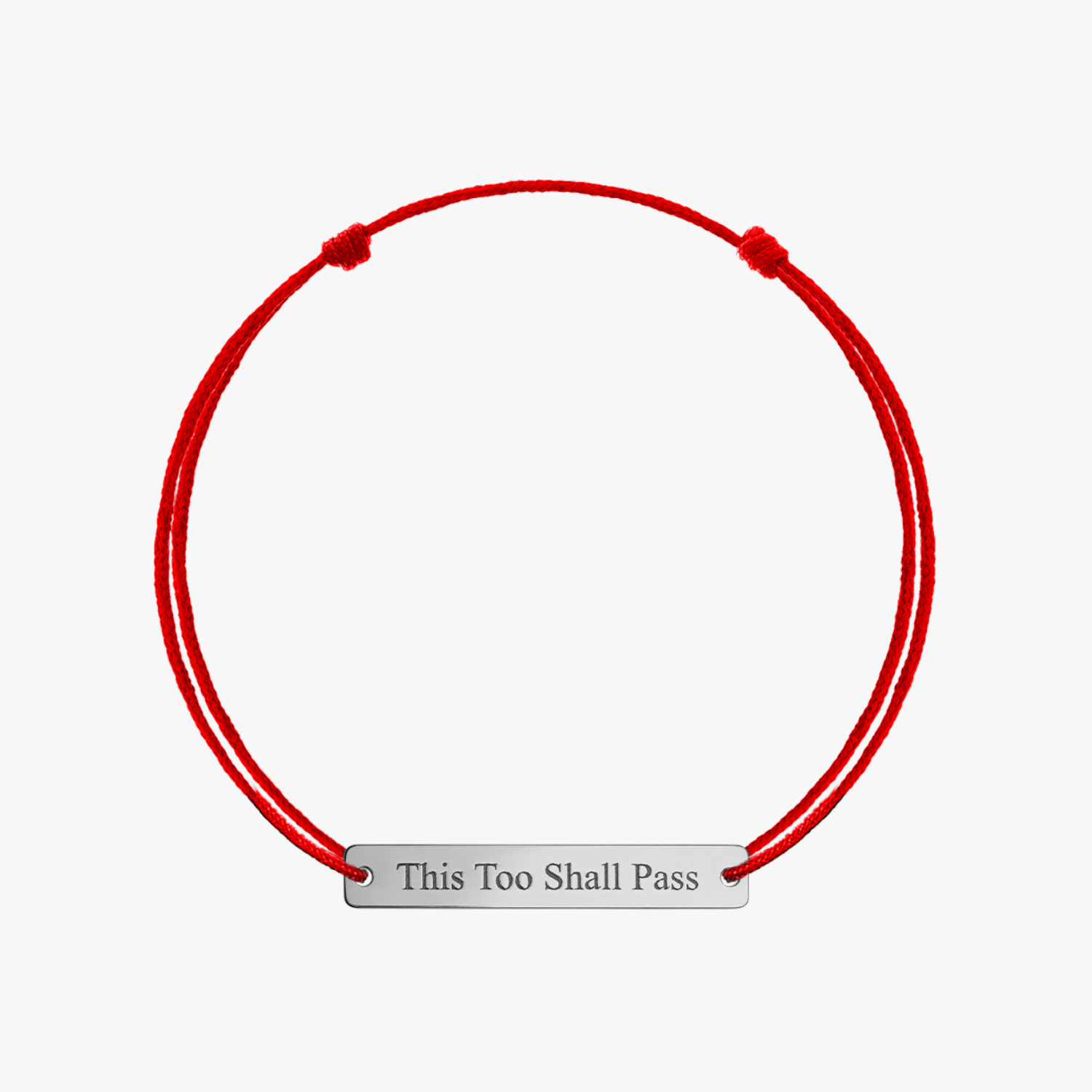 This too Shall Pass white gold cord bracelet