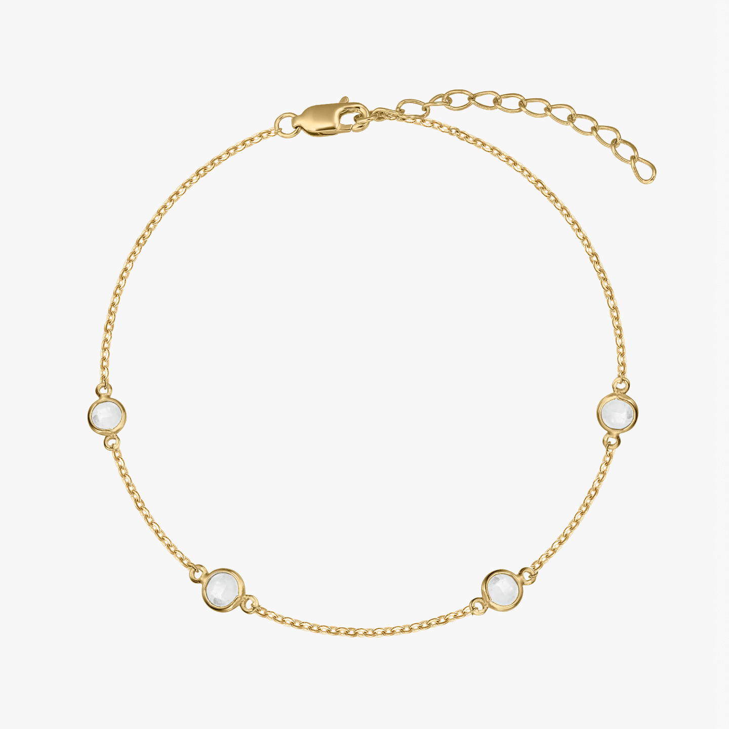 Silver Birthstone Bracelet Golden April - White Topaz - Indira