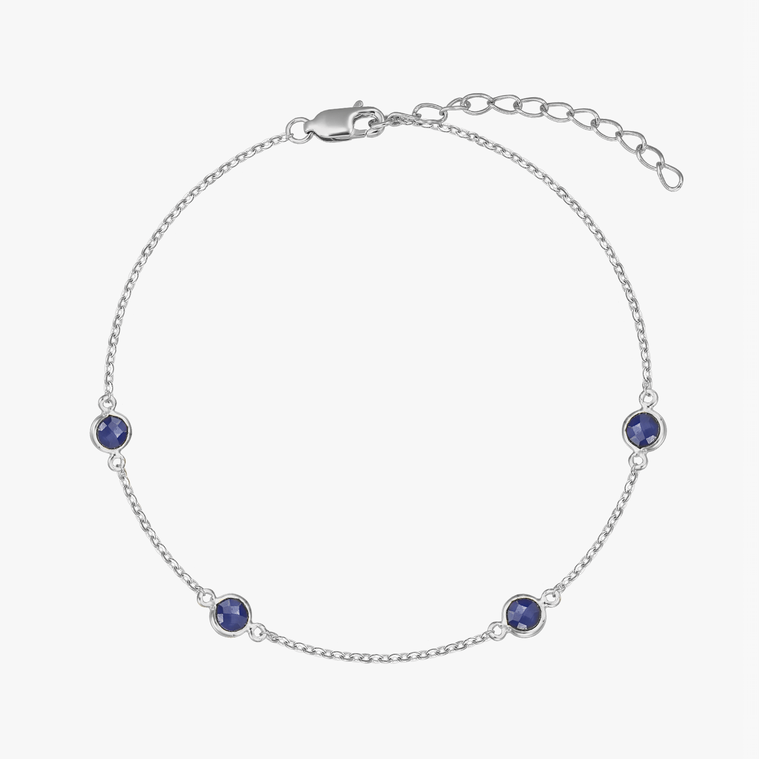 September Birthstone Silver Bracelet - Sapphire