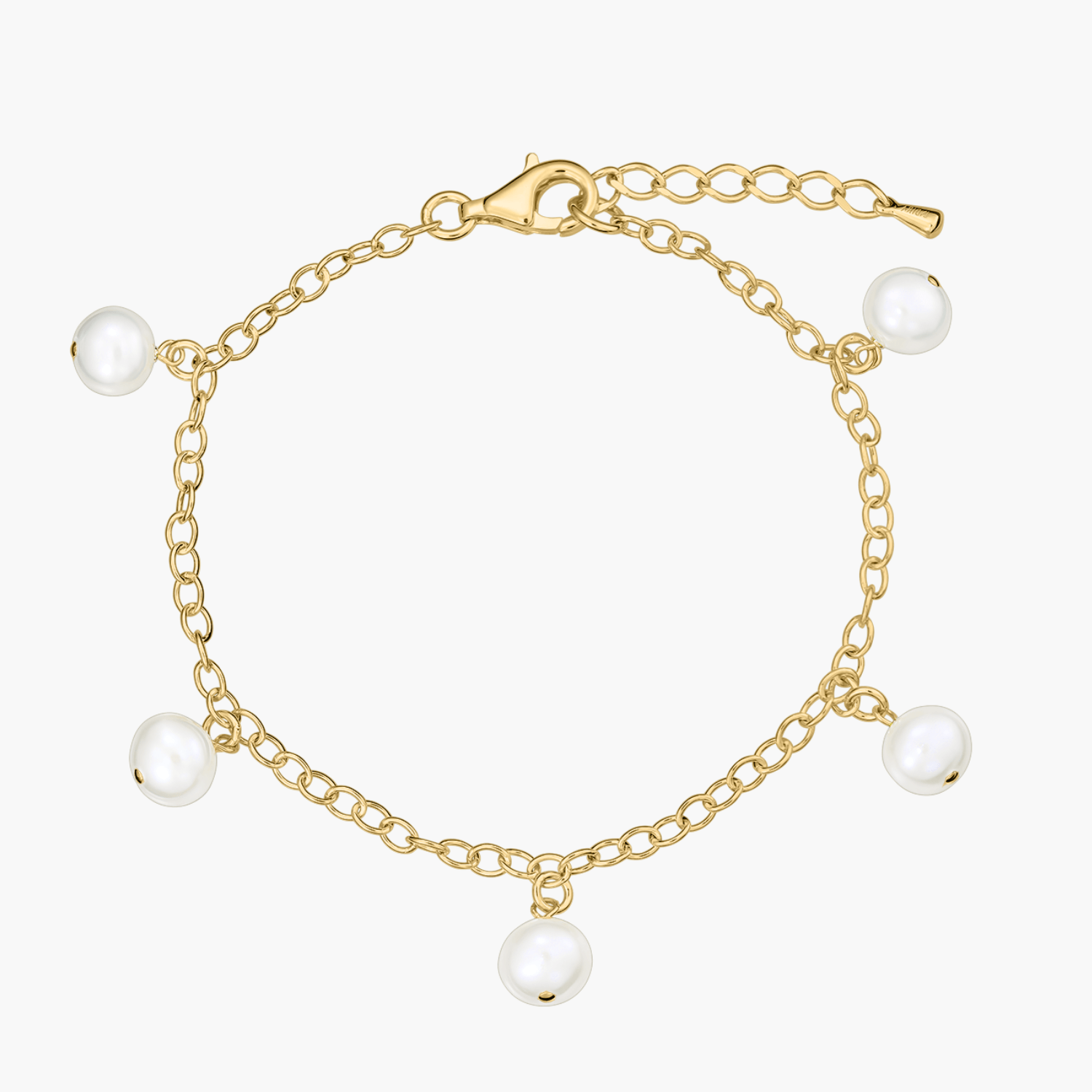 Golden Margot Silver Bracelet - Natural Pearls