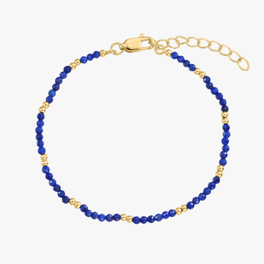 Golden SummerScape Silver Bracelet - Lapis Lazuli - Indira