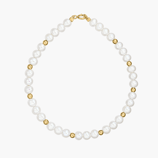 Golden Sonet Gold Bracelet - Natural Pearls - Indira