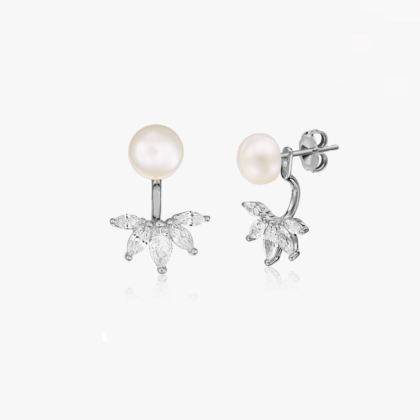 Day to Night Silver Earrings - Natural Pearls - Indira