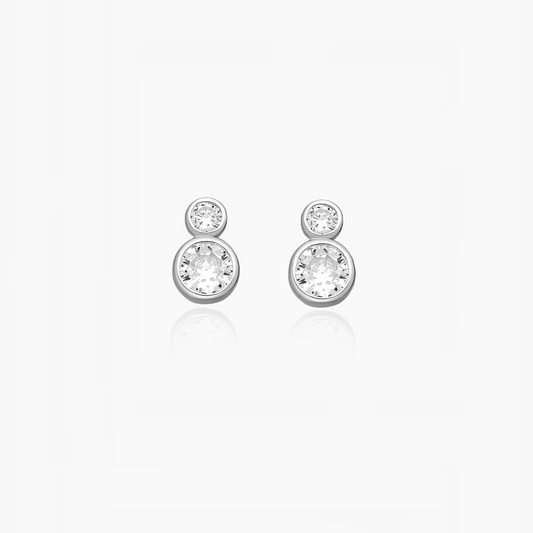 Double stone silver earrings