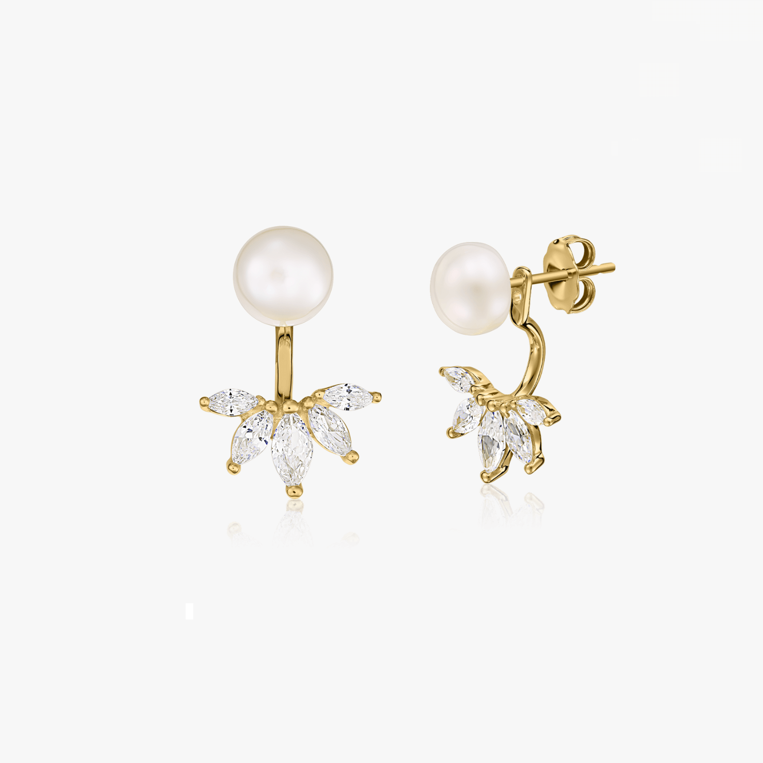 Golden Day to Night Silver Earrings - Natural Pearls