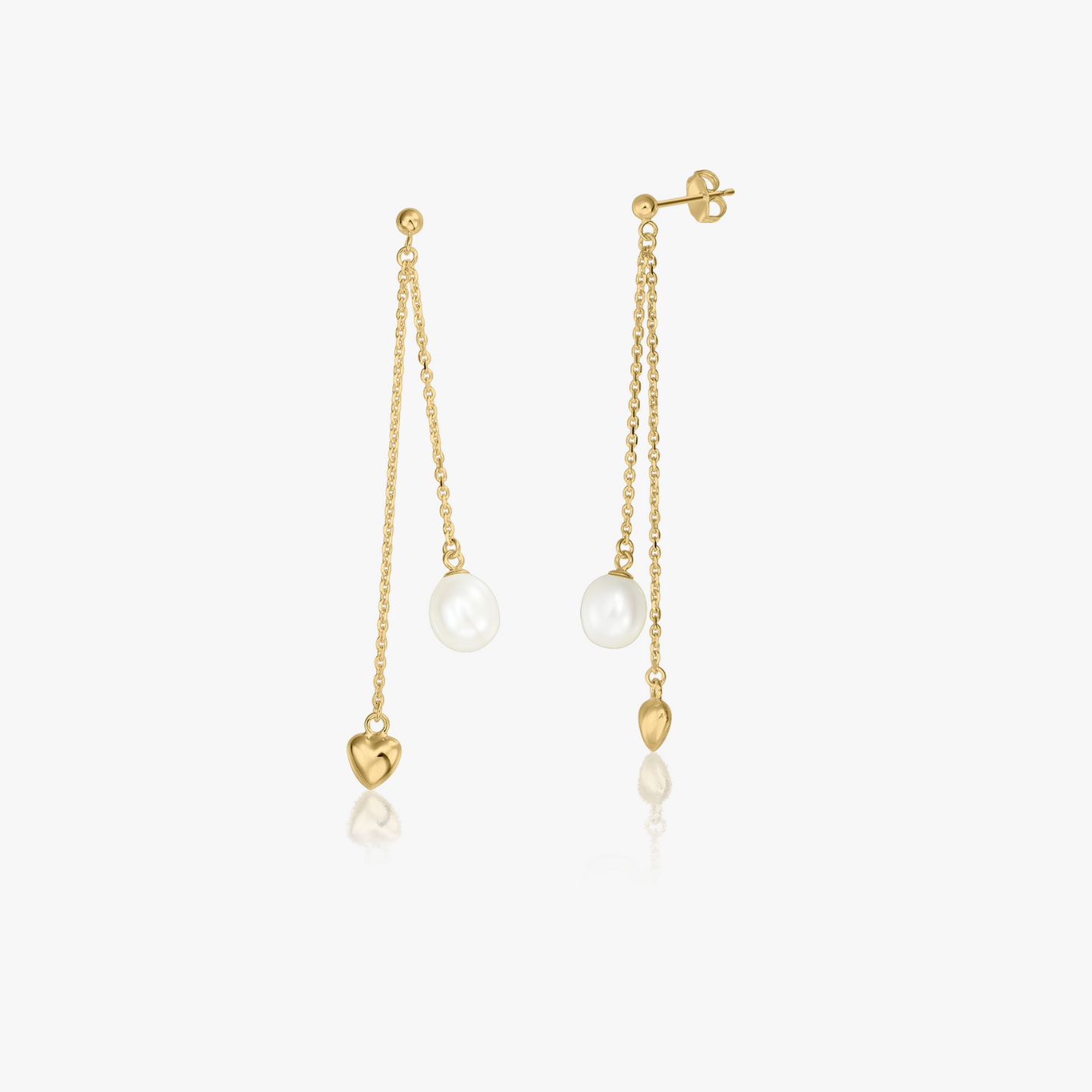 Golden Eliana Silver Earrings - Natural Pearls - Indira