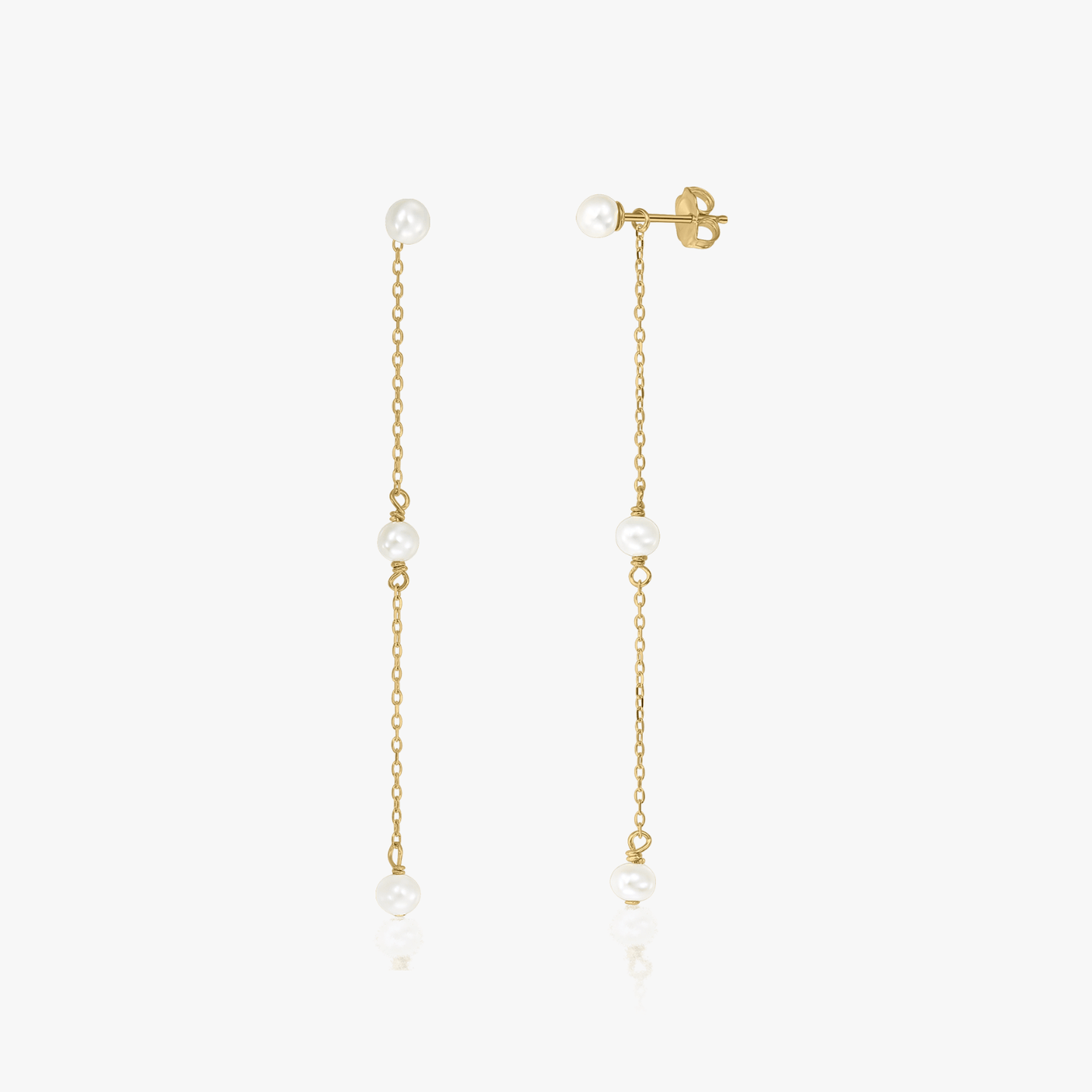 Golden Leilani Silver Earrings - Natural Pearls - Indira
