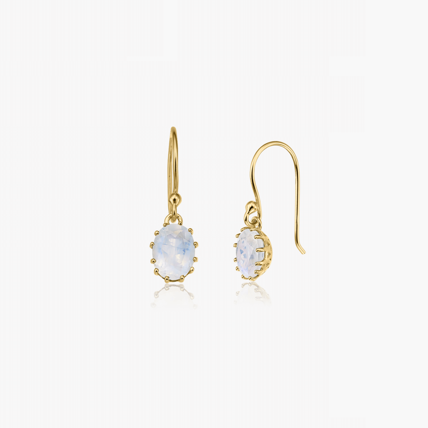 Golden Serene silver earrings - Moonstone