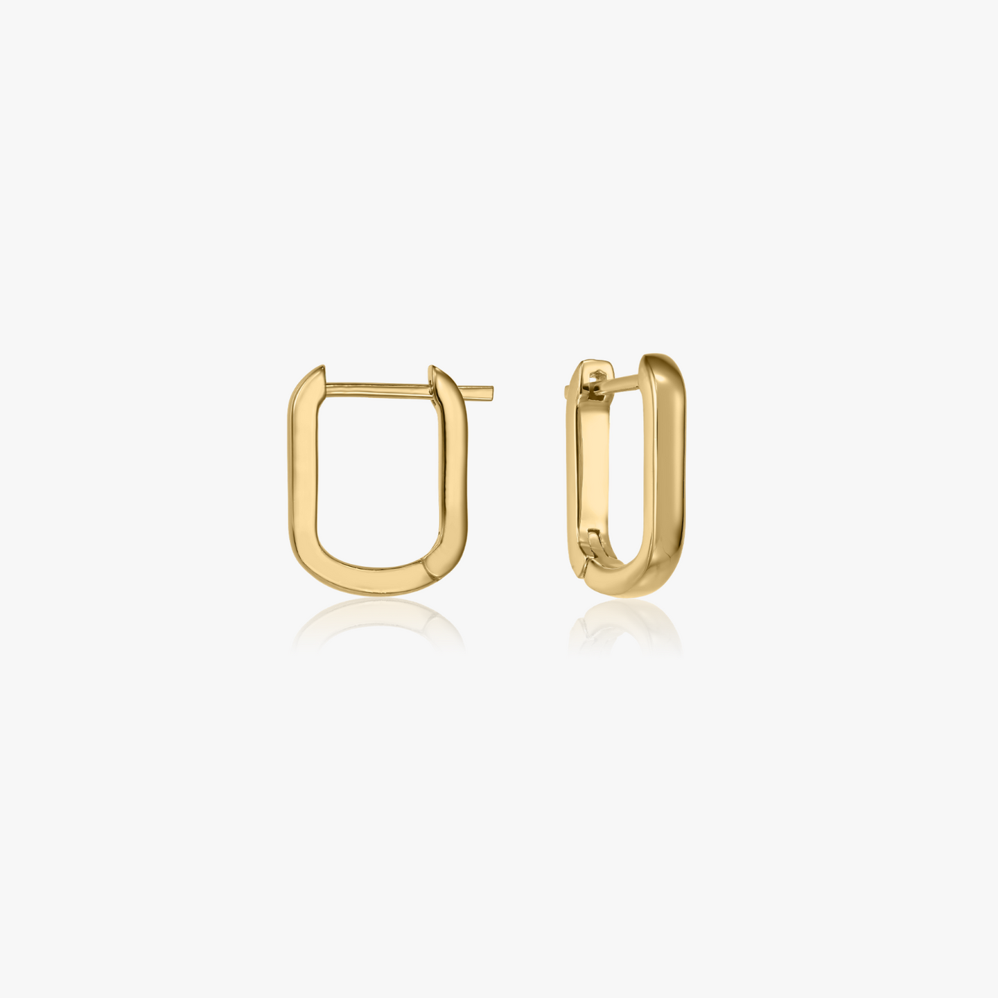 Golden U Hoops Silver Earrings - Indira