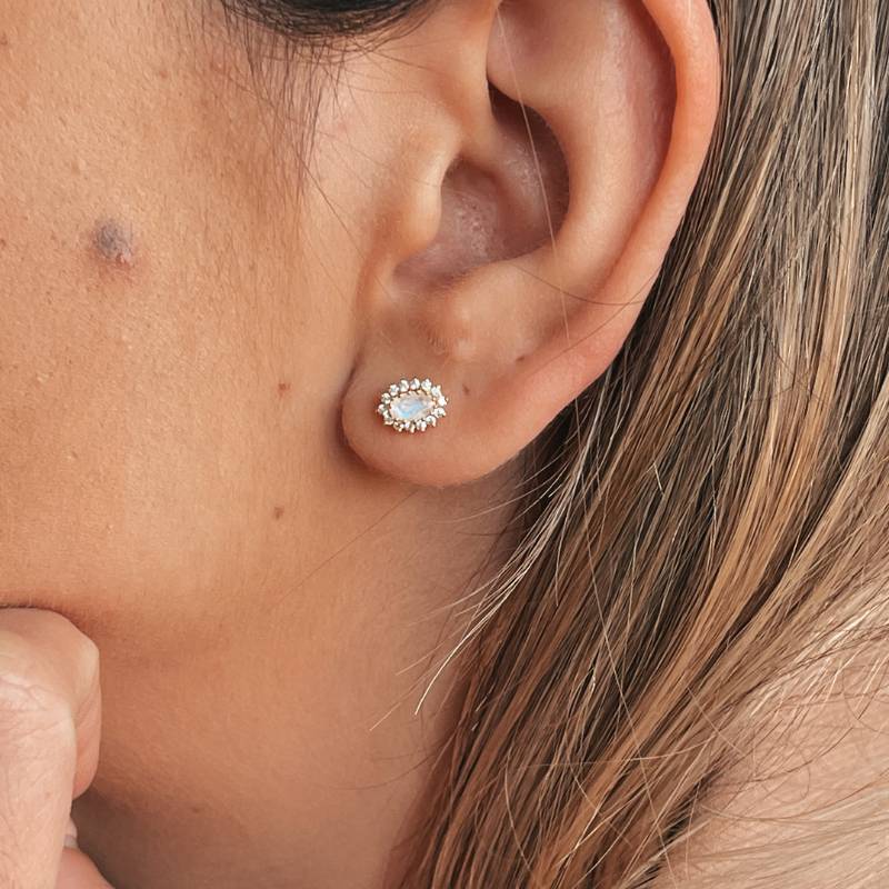 Golden Virtue silver earrings - Moonstone