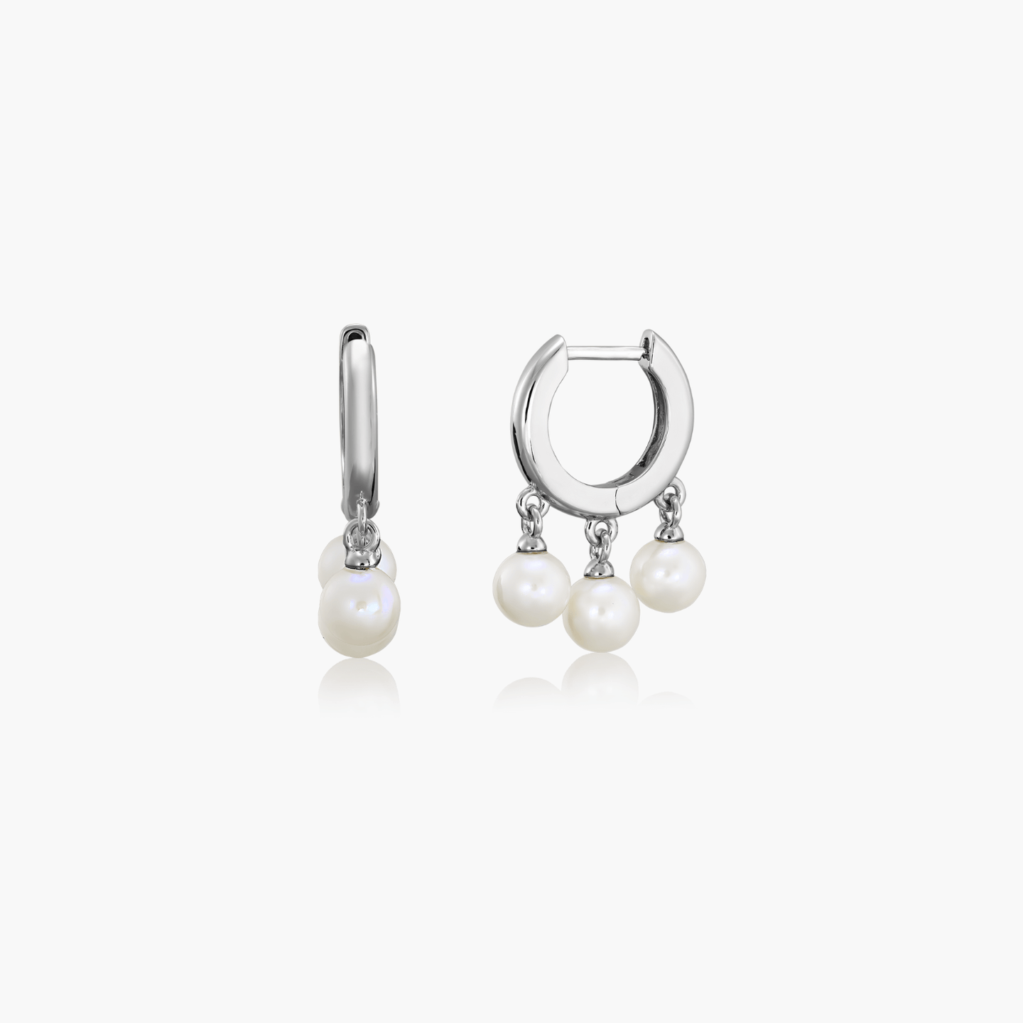 Isolde Silver Earrings - Natural Pearls - Indira