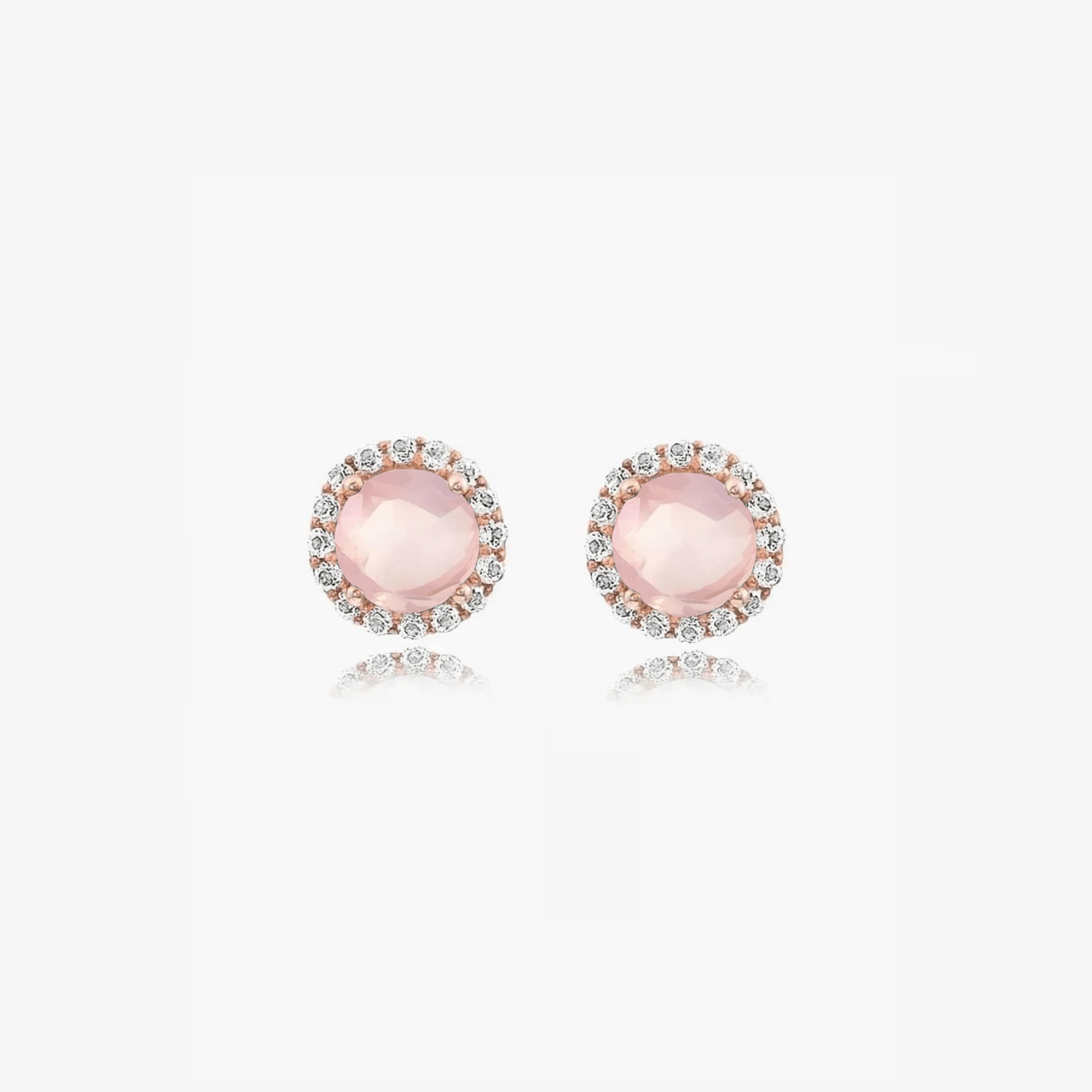 Keira Rose Silver Earrings - Rose Quartz - Indira