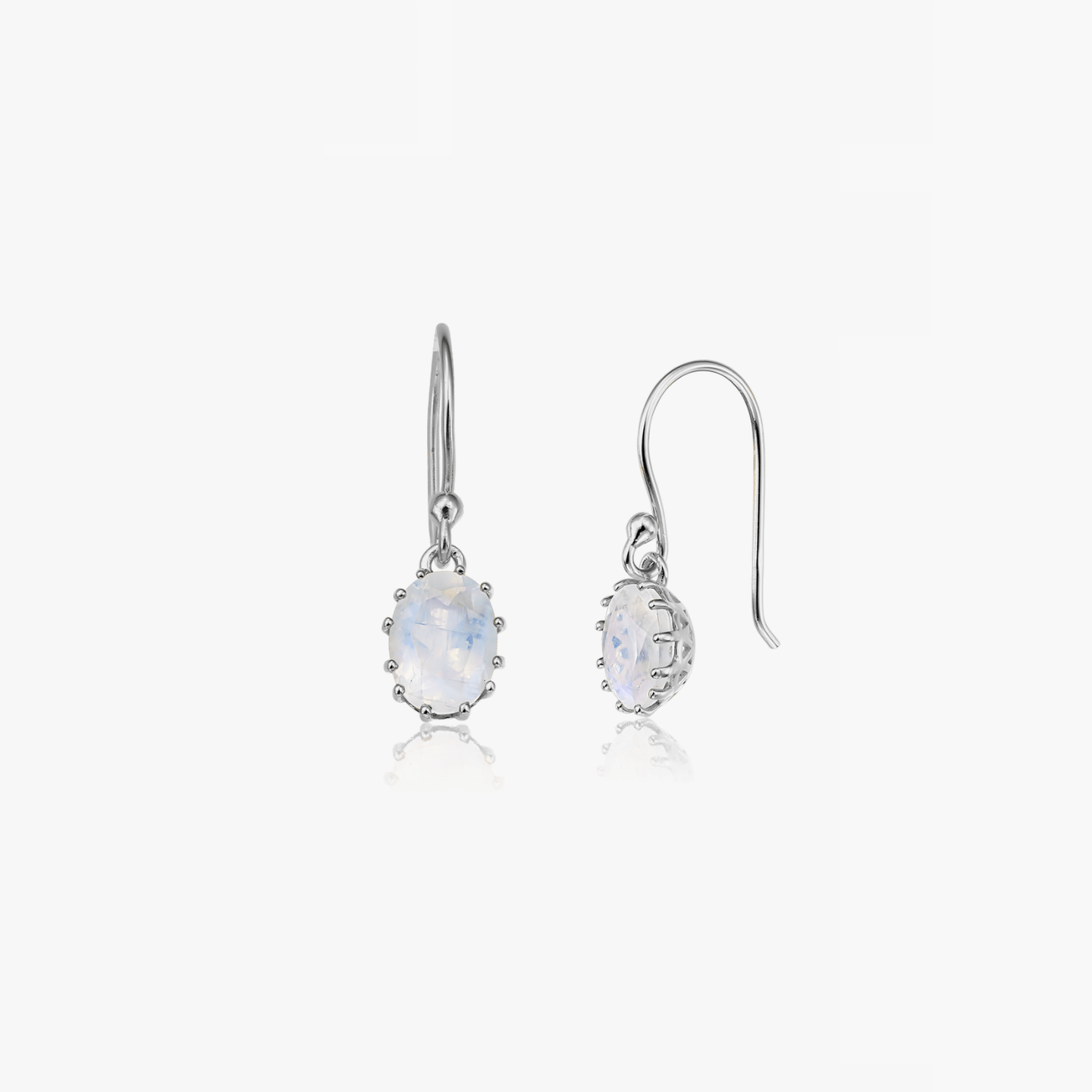 Serene Silver Earrings - Moonstone - Indira
