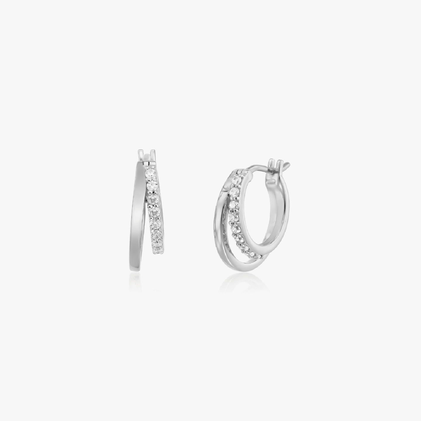 Siamese Silver Earrings - Zirconia - Indira