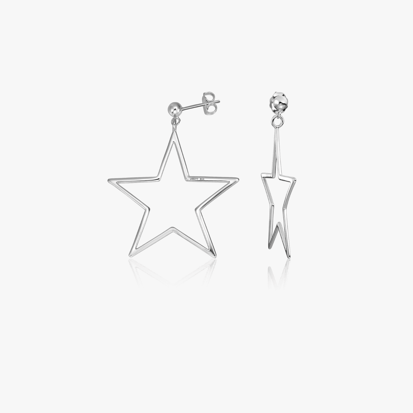 Star Shape Silver Earrings - Indira