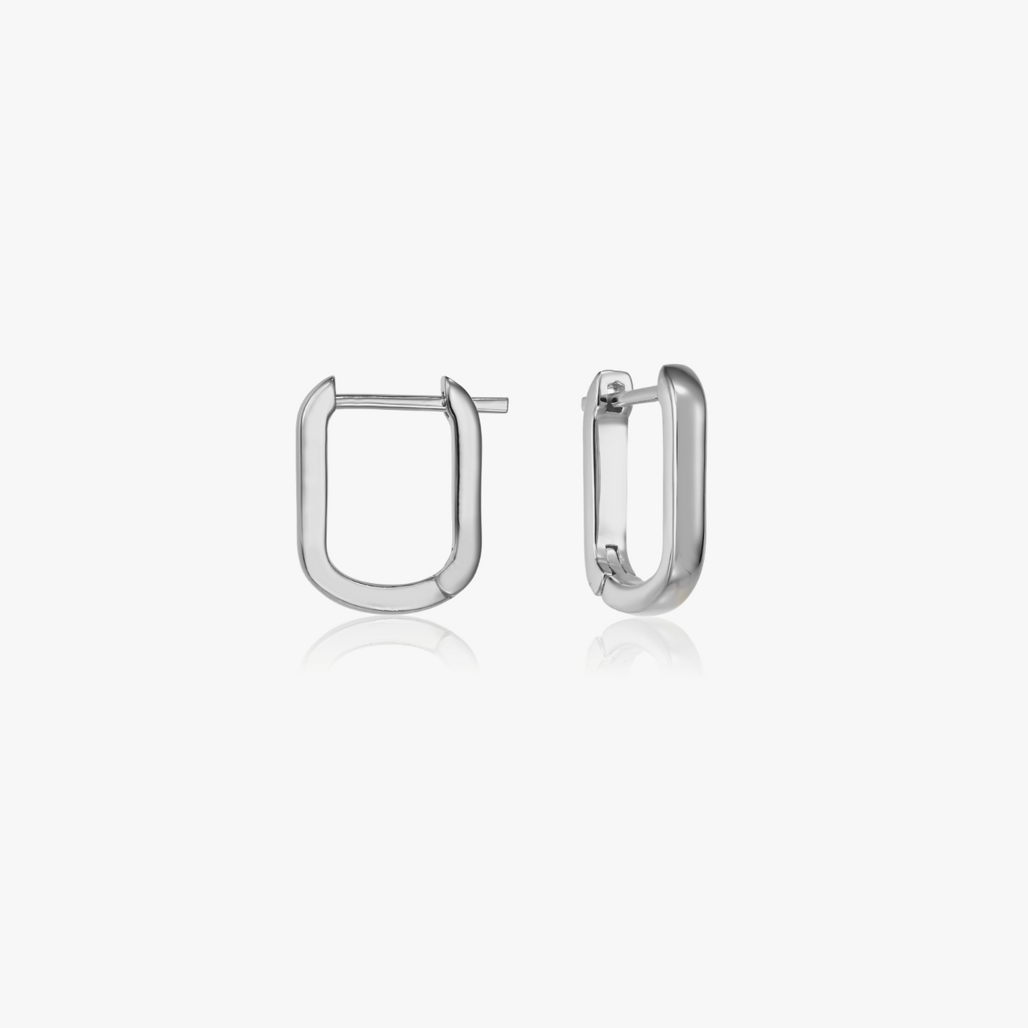 Silver U Hoops Earrings - Indira
