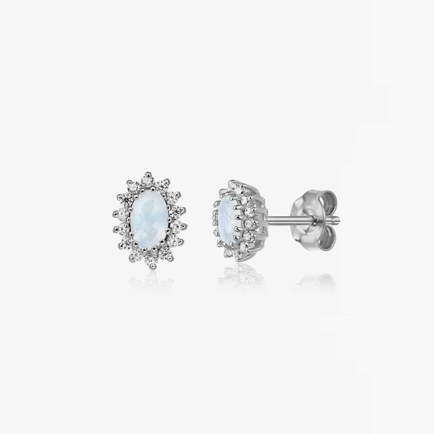 Virtue Silver Earrings - Moonstone - Indira