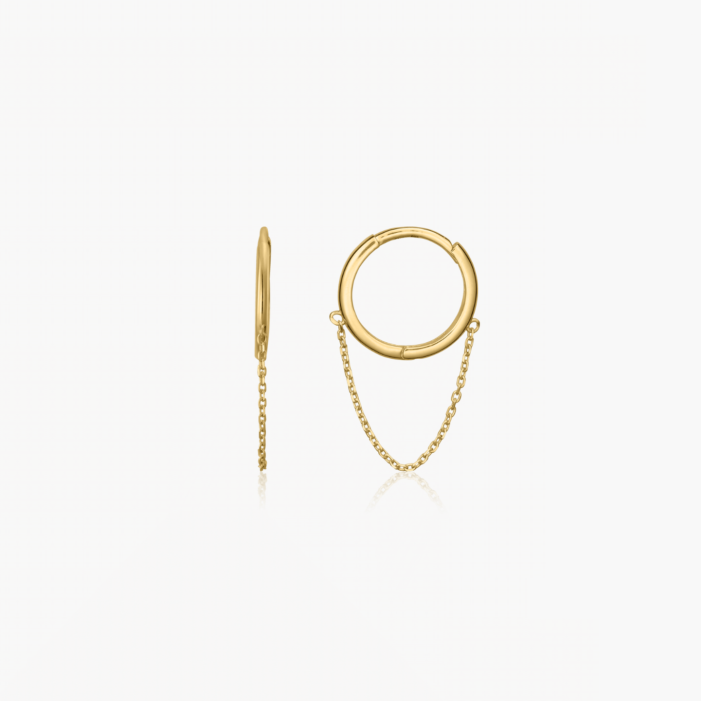 Chained Hoops Gold Earrings - Indira