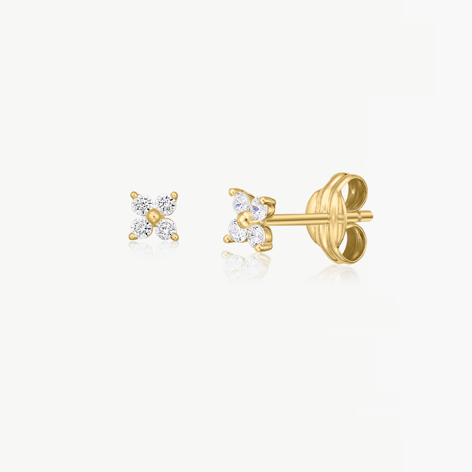 Edelweiss gold earrings - Zirconium