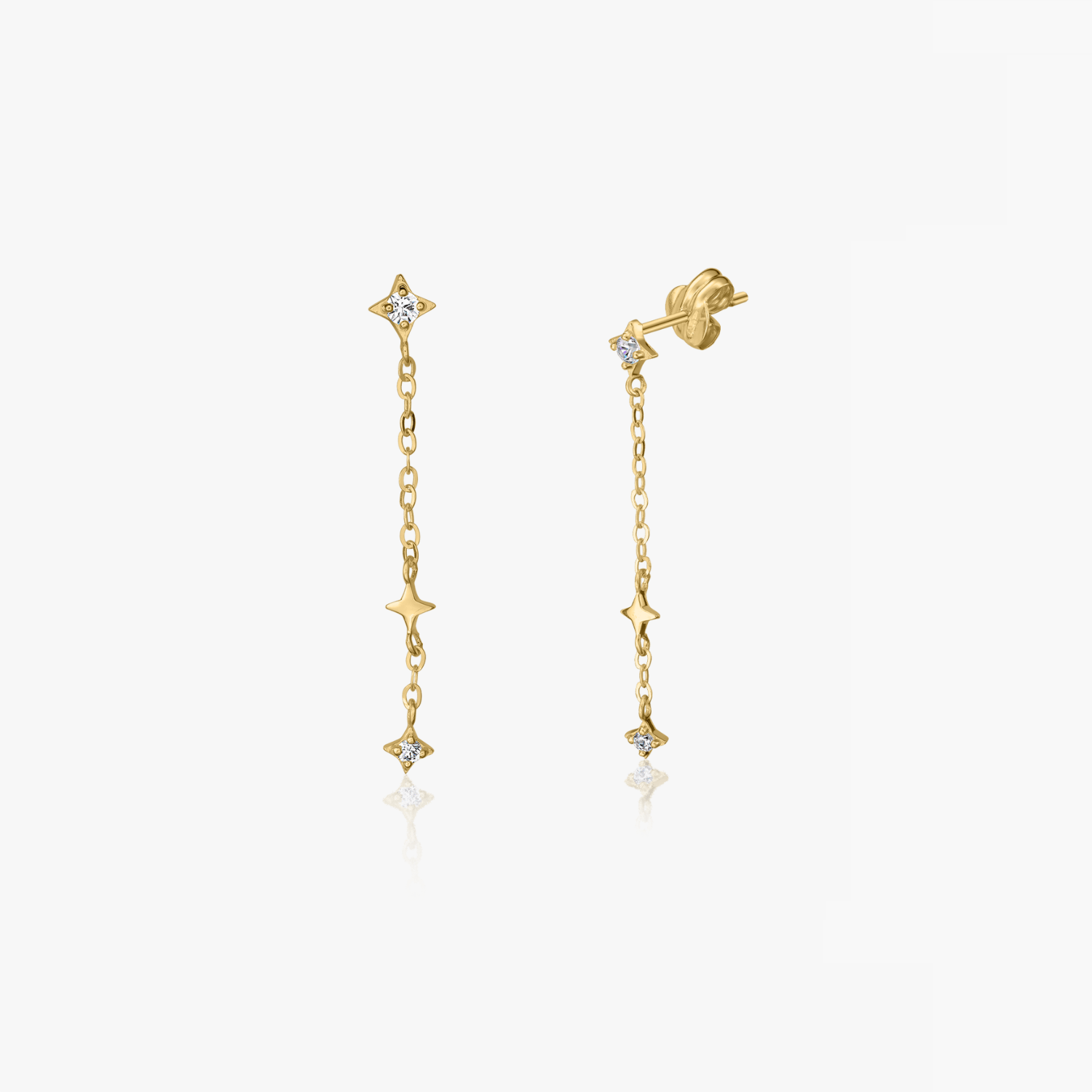 Make a wish gold earrings - Zirconium