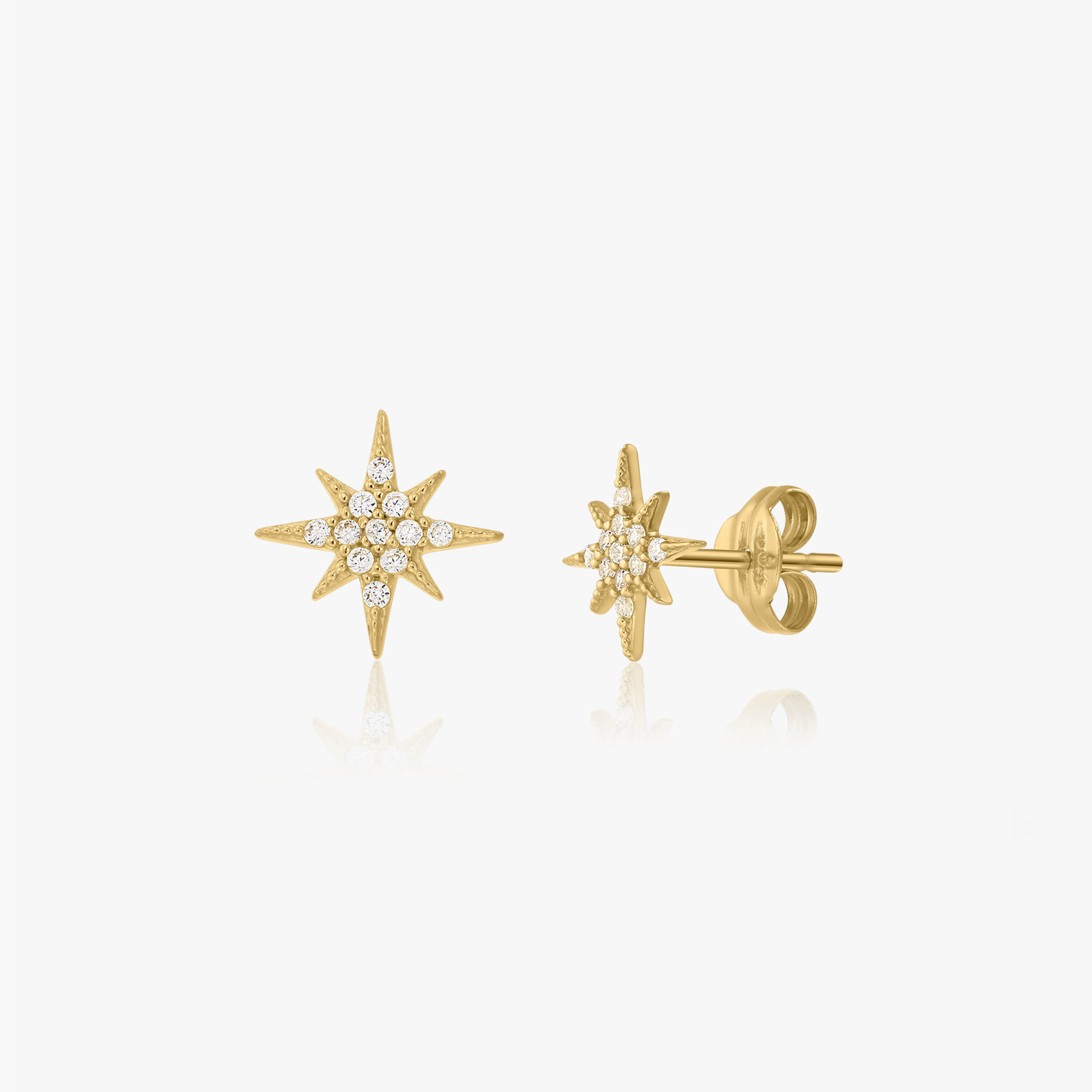 Morningstar gold earrings - Zirconium