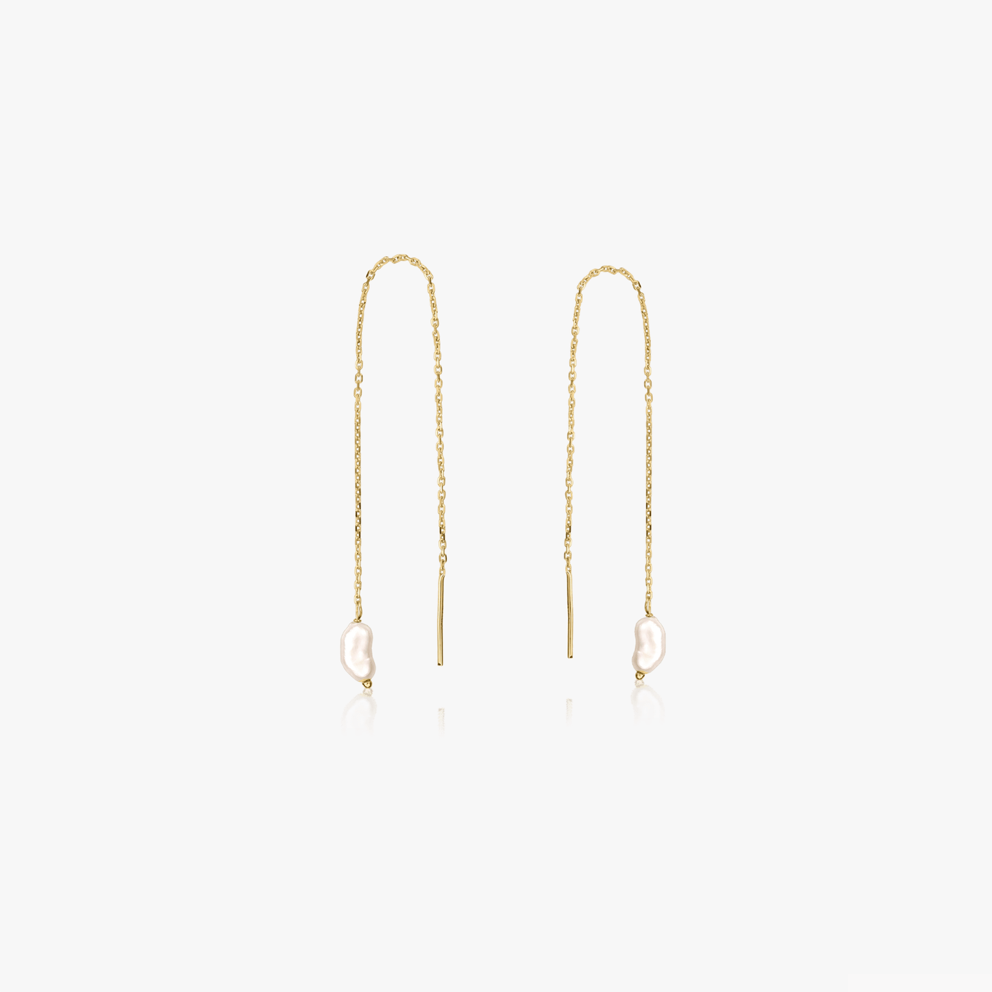 Gold Pearl Drop Earrings - Natural Pearls - Indira
