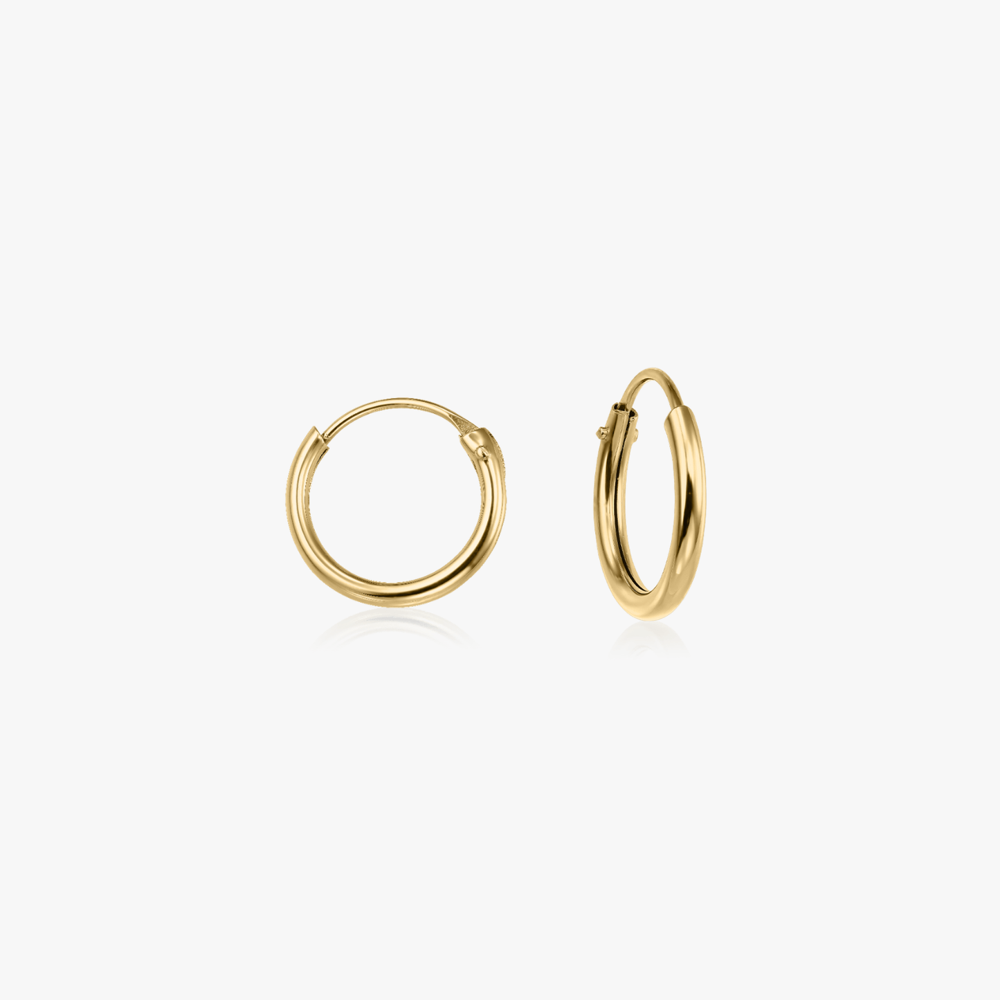 Small Hoops gold earrings - 12 mm
