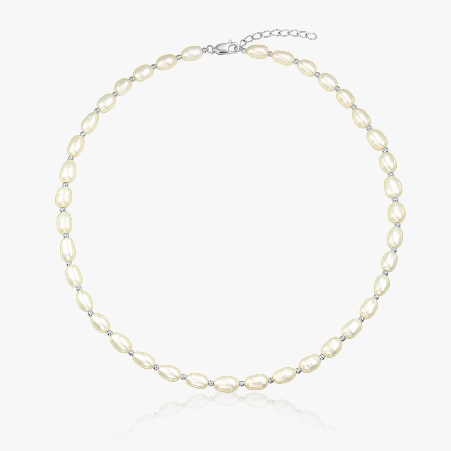 Chérie silver necklace - Natural pearls