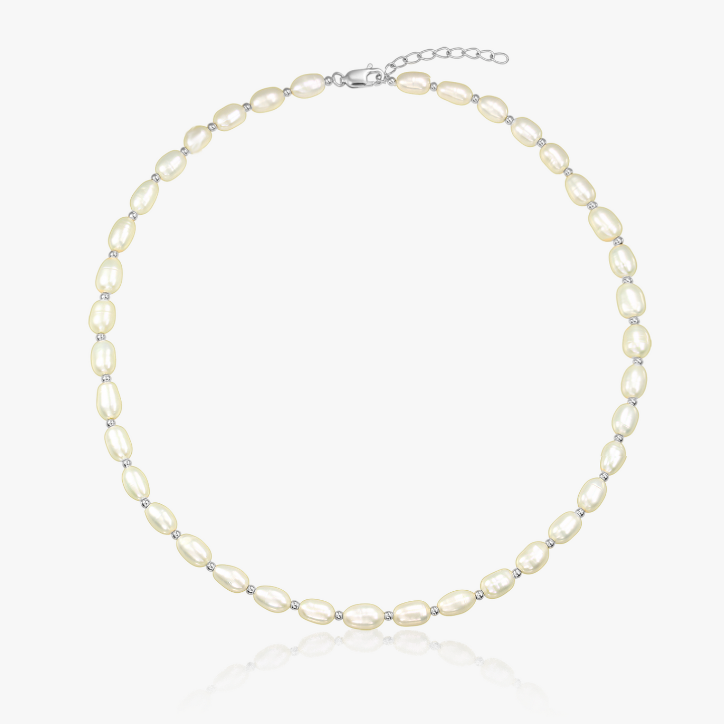 Chérie Silver Necklace - Natural Pearls - Indira