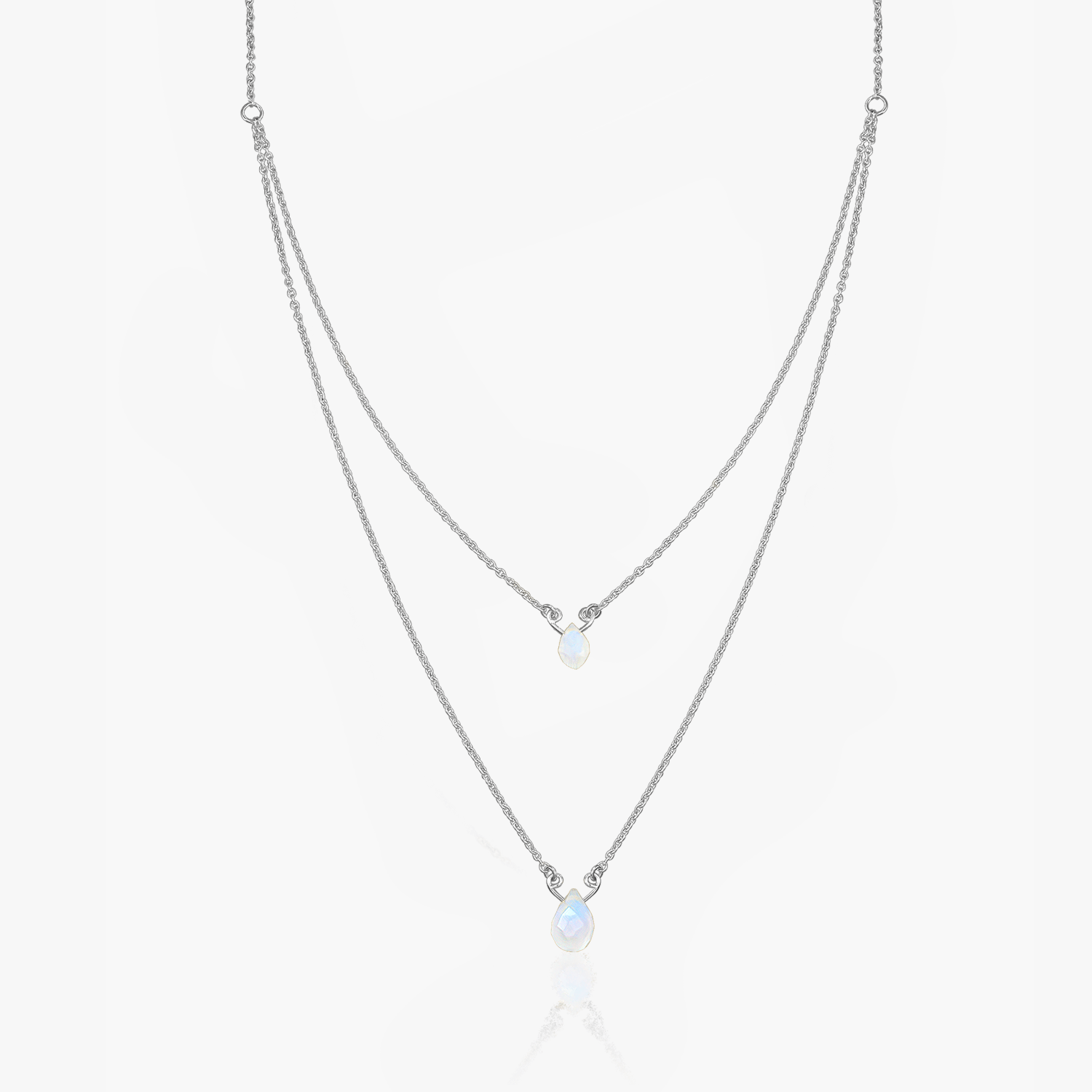 Double Rainbow silver necklace - Moonstone